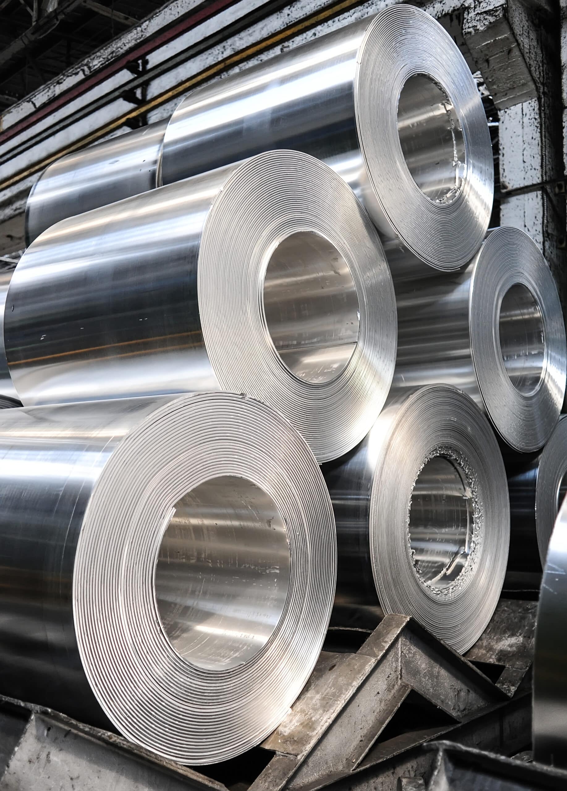 Des rouleaux d'aluminium